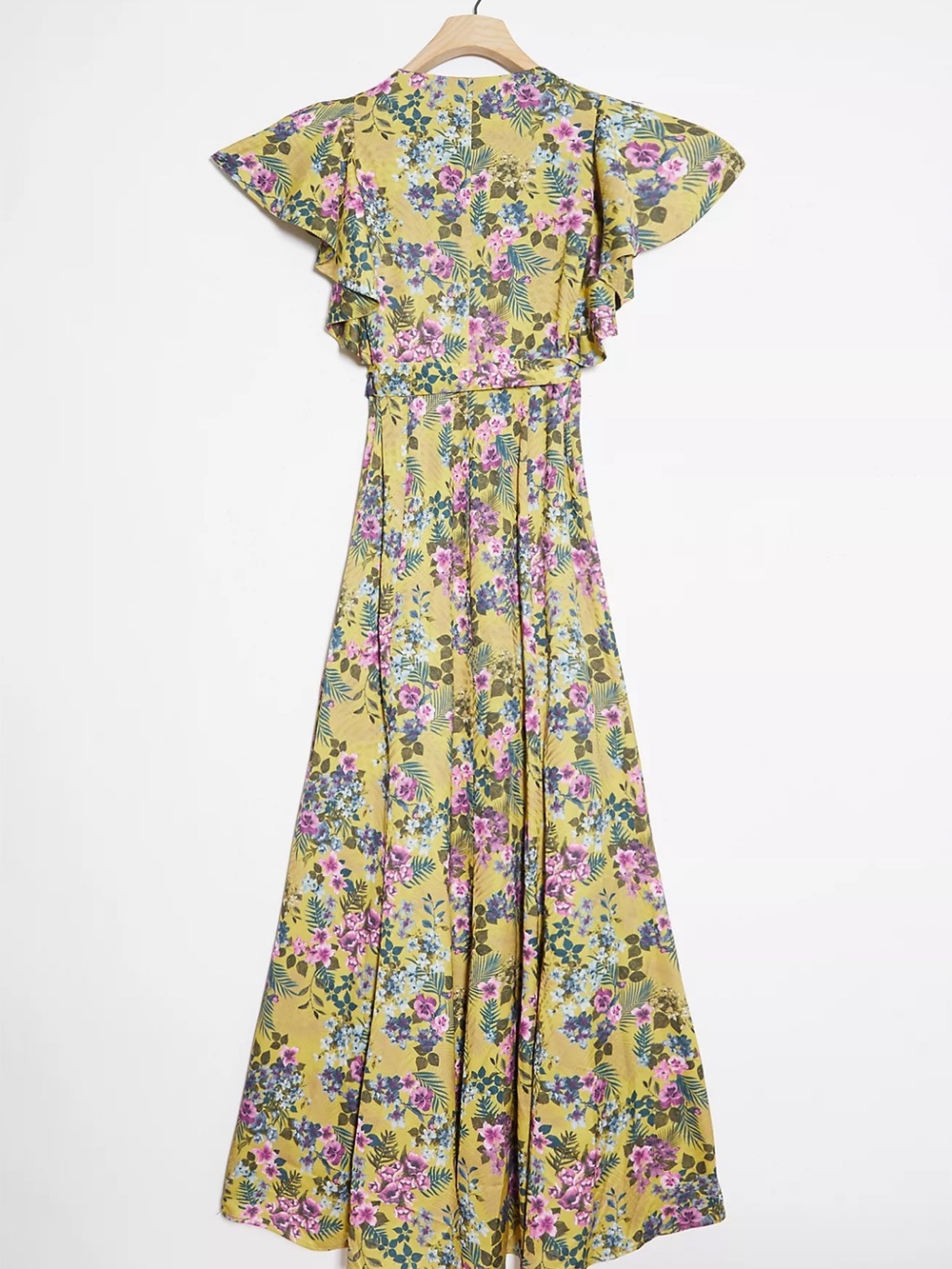 Hutch Pietrina Wrap Maxi Dress Yellow Floral Size Small - Picture 3 of 7